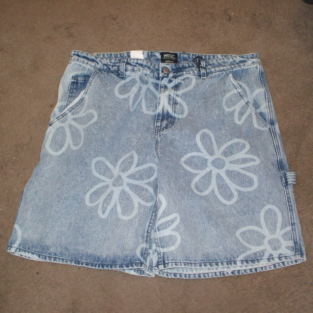 NWT WESC Women's Denim Daisy Shorts - Size 34